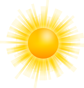 Realistic sun icon for weather